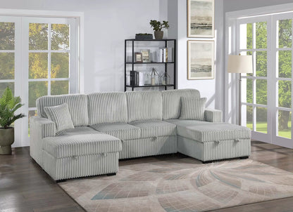 The Sadie Ash Convertible Sectional with Pull-Out Bed – 3-piece