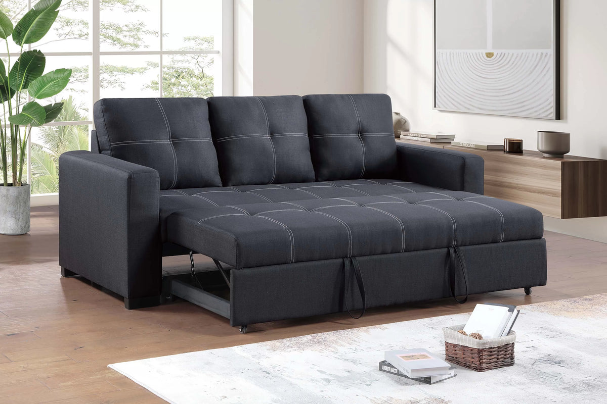 The Hollis Black Convertible Sofa - view 2