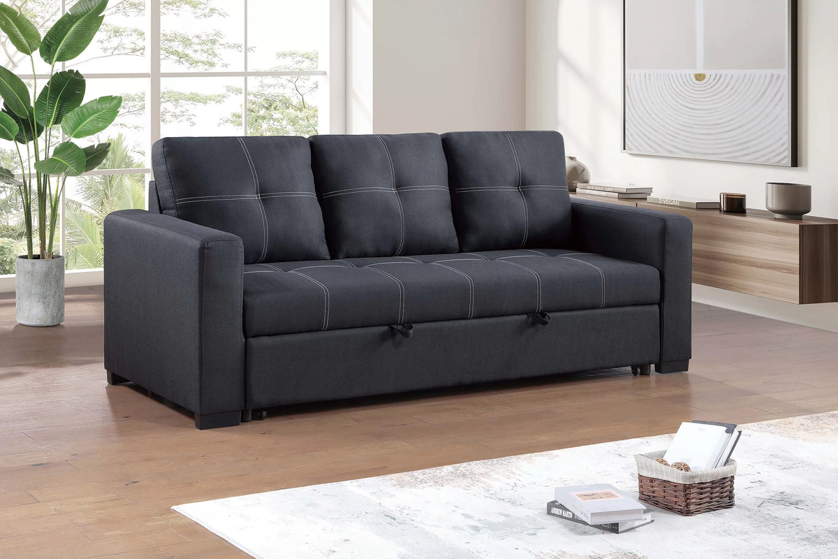 The Hollis Black Convertible Sofa