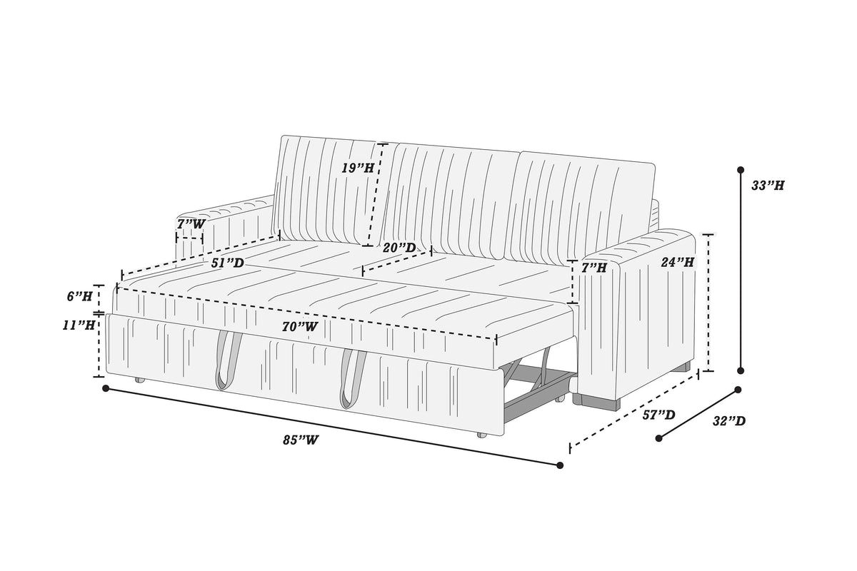 The Ivers Dark Gray Convertible Sofa - view 3