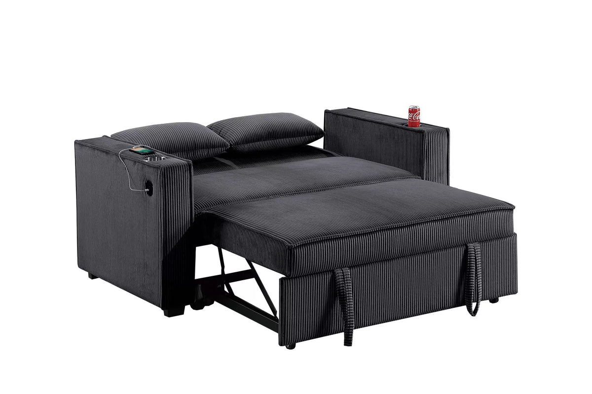 The Ellery Black Convertible Sofa - view 10