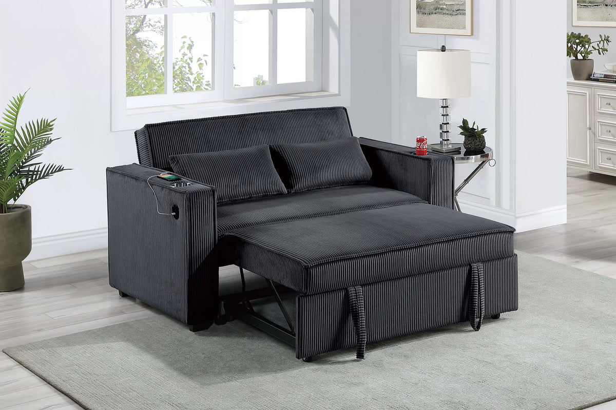 The Ellery Black Convertible Sofa - view 2