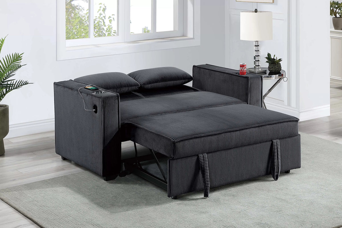 The Ellery Black Convertible Sofa - view 3