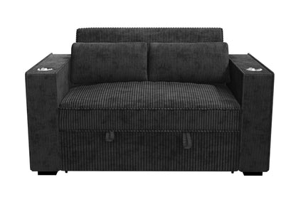 The Ellery Black Convertible Sofa - view 4