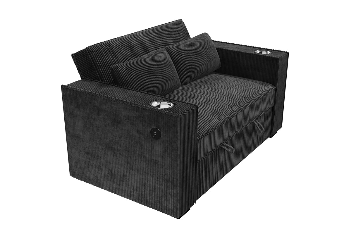 The Ellery Black Convertible Sofa - view 5