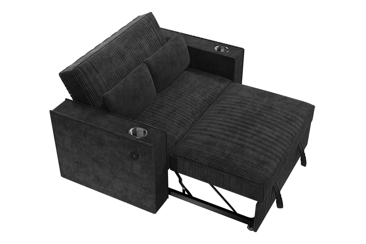The Ellery Black Convertible Sofa - view 6