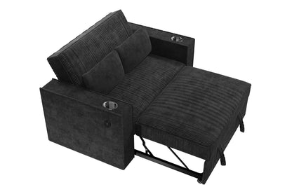 The Ellery Black Convertible Sofa - view 6