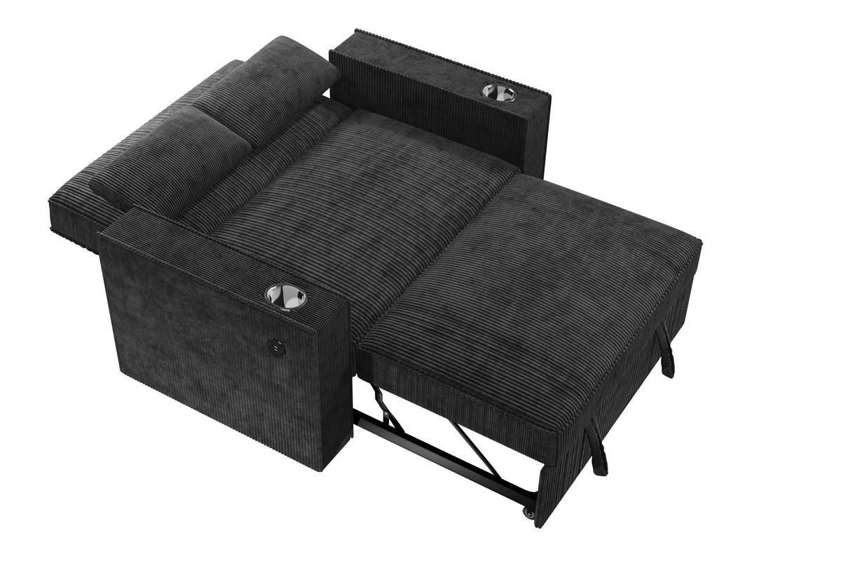 The Ellery Black Convertible Sofa - view 7