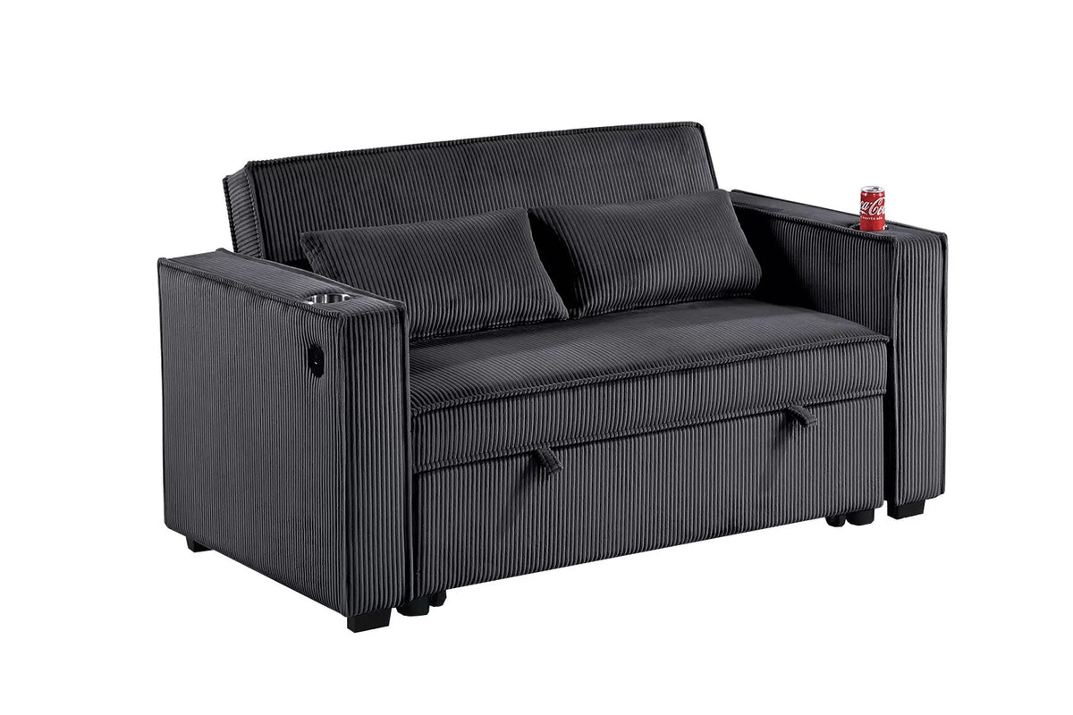 The Ellery Black Convertible Sofa - view 8