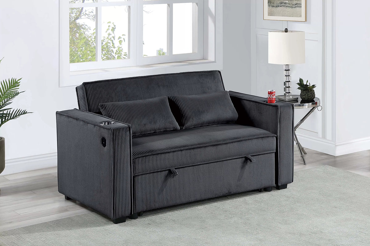 The Ellery Black Convertible Sofa