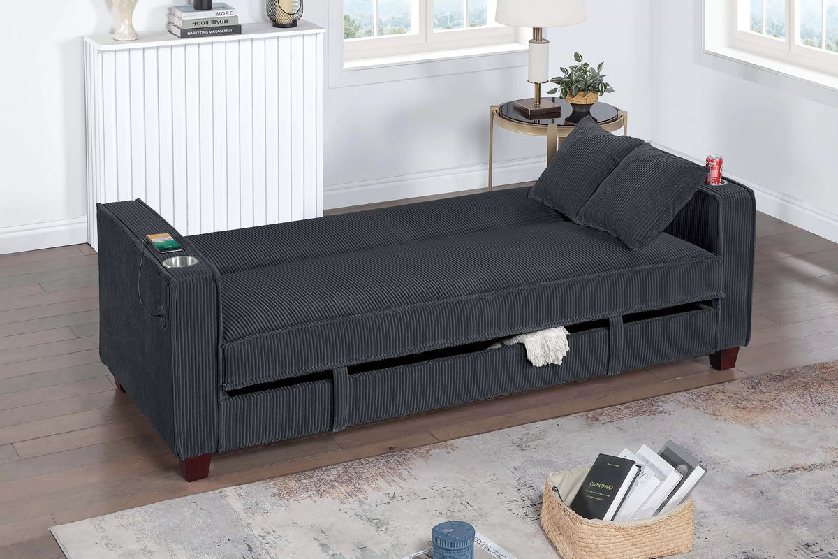 The Grady Black Convertible Sofa - view 2