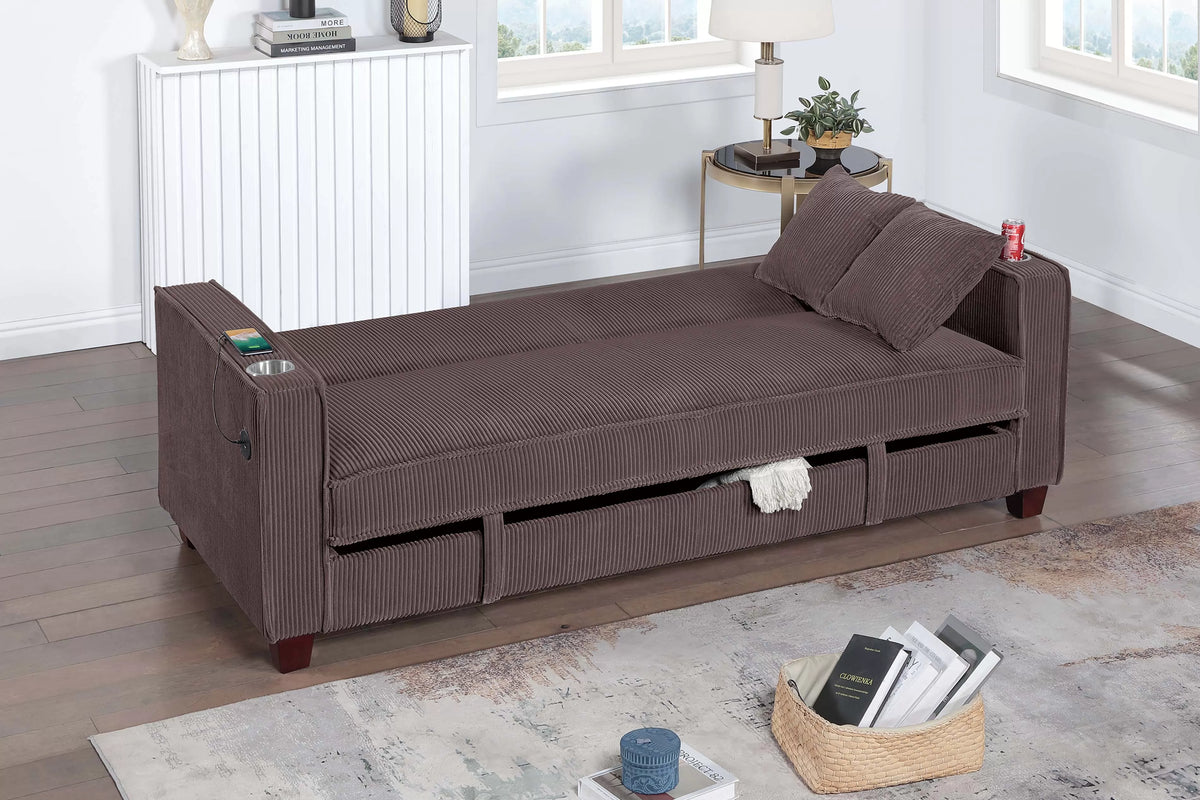 The Grady Chocolate Convertible Sofa - view 2