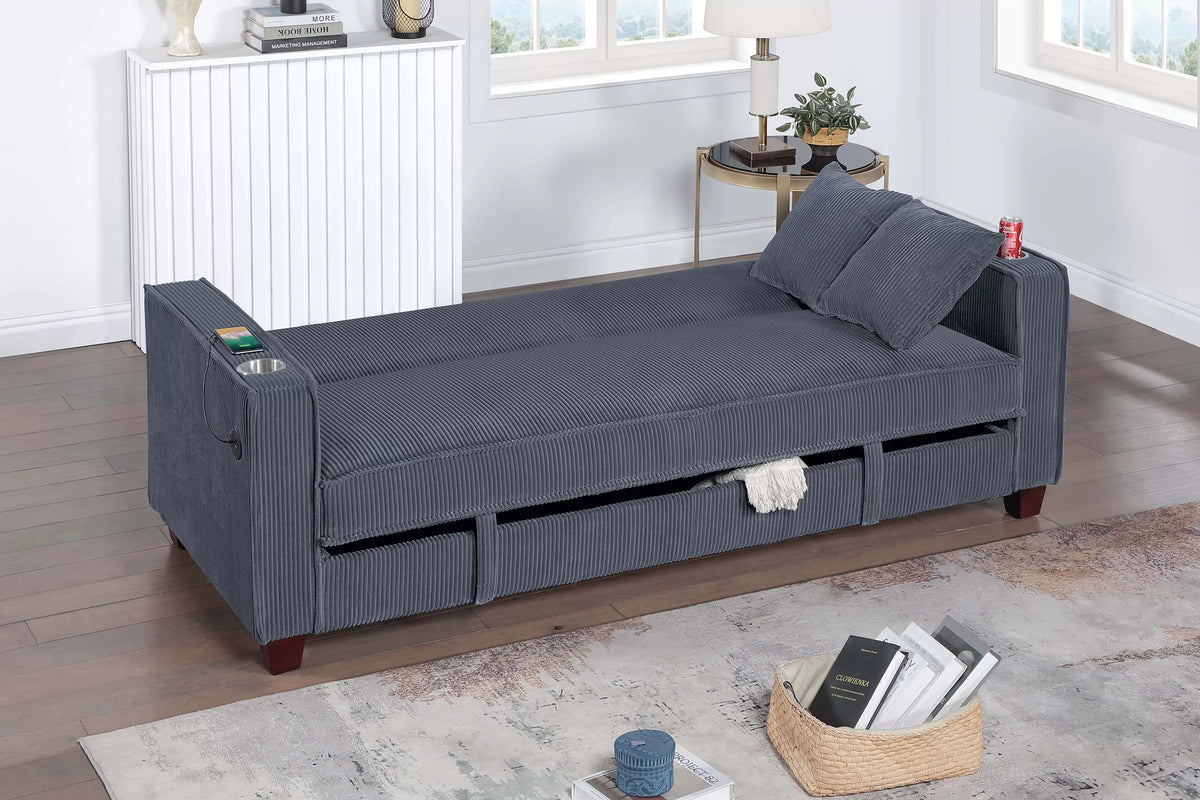 The Grady Dark Gray Convertible Sofa - view 2