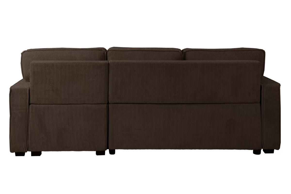 The Nolan Chocolate Convertible Sectional with Pull-Out Bed – 2 Piece - view 5