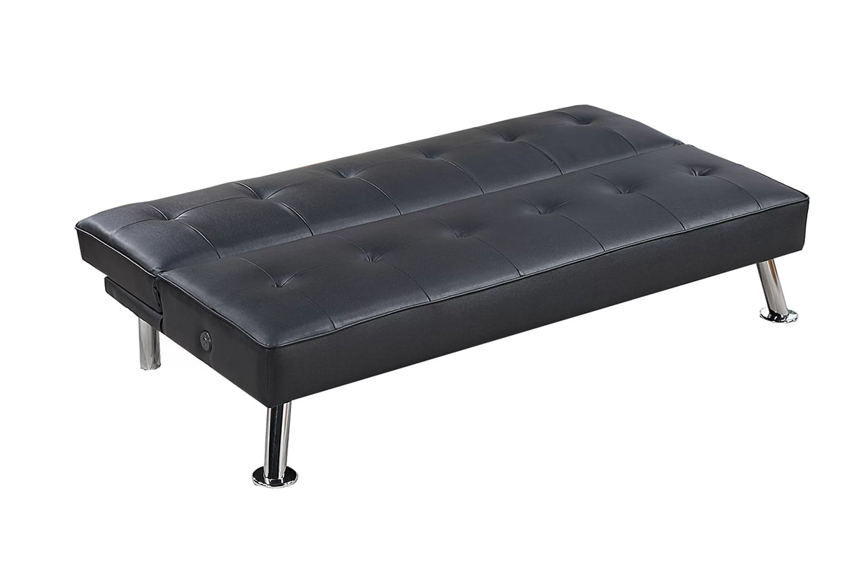 The Jenson Black Convertible Sofa - view 4