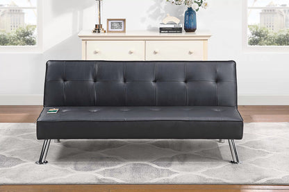 The Jenson Black Convertible Sofa