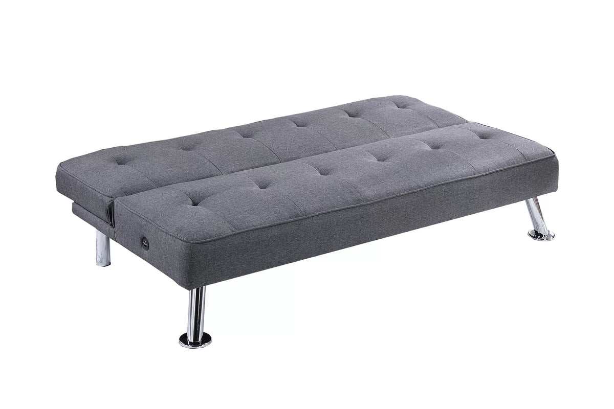 The Jenson Blue Gray Convertible Sofa - view 4