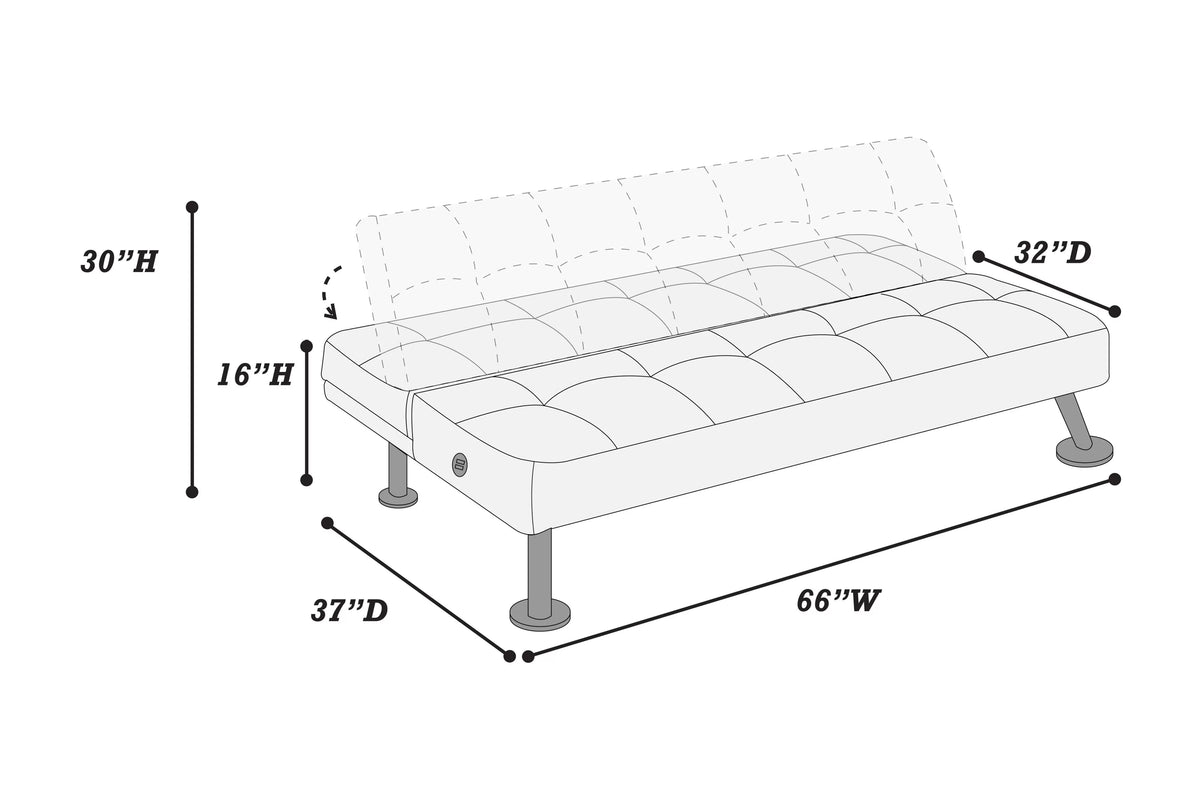 The Jenson Blue Gray Convertible Sofa - view 7