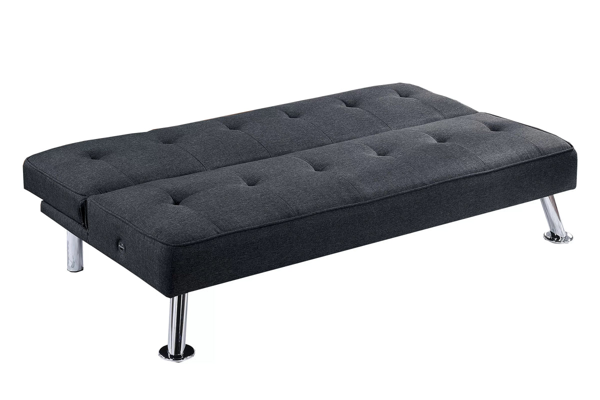 The Jenson Black Convertible Sofa - view 4