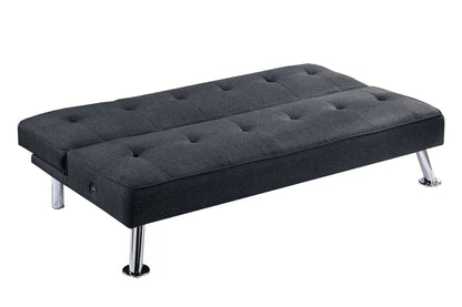 The Jenson Black Convertible Sofa - view 4