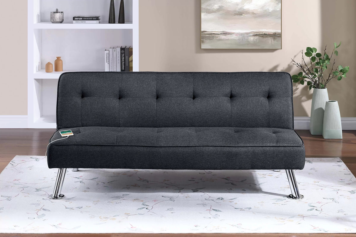 The Jenson Black Convertible Sofa