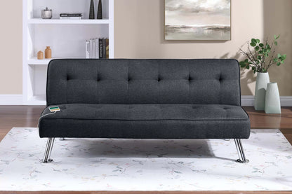 The Jenson Black Convertible Sofa