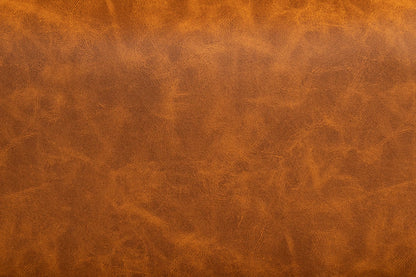 Adjustable Sofa with Fold-Down Table and Cup Holders – Brown Faux Leather F8590