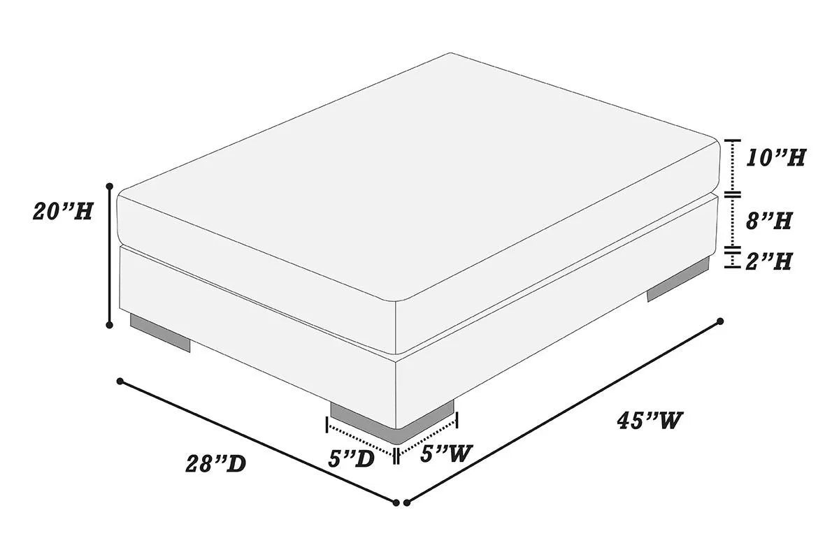 The Metro Dark Gray Corduroy Ottoman - view 2