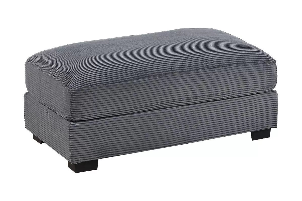 The Metro Dark Gray Corduroy Ottoman - view 1