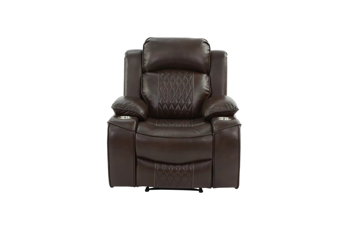 The Osric Brown Gel Leatherette Power Recliner Chair - view 4