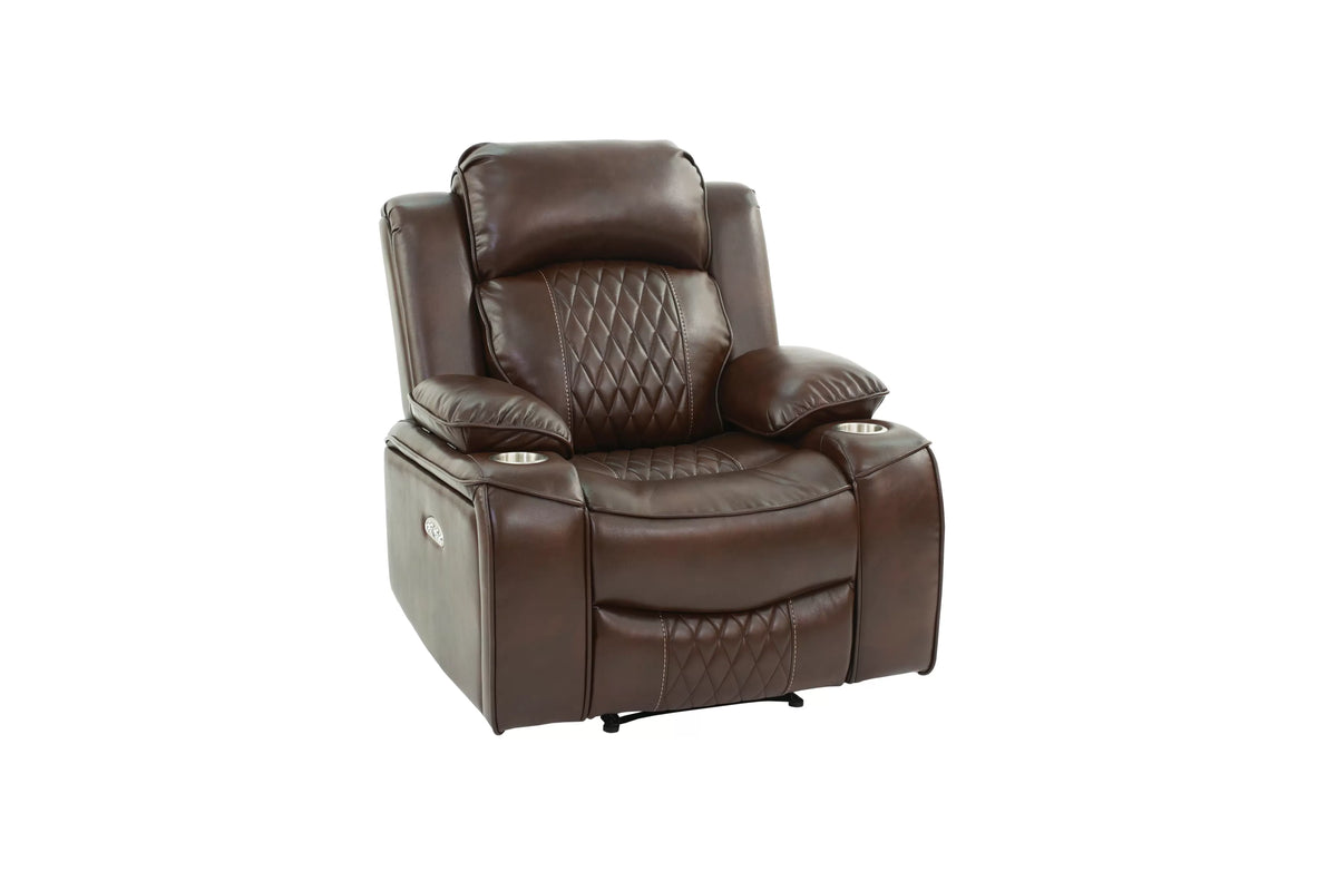 The Osric Brown Gel Leatherette Power Recliner Chair - view 6