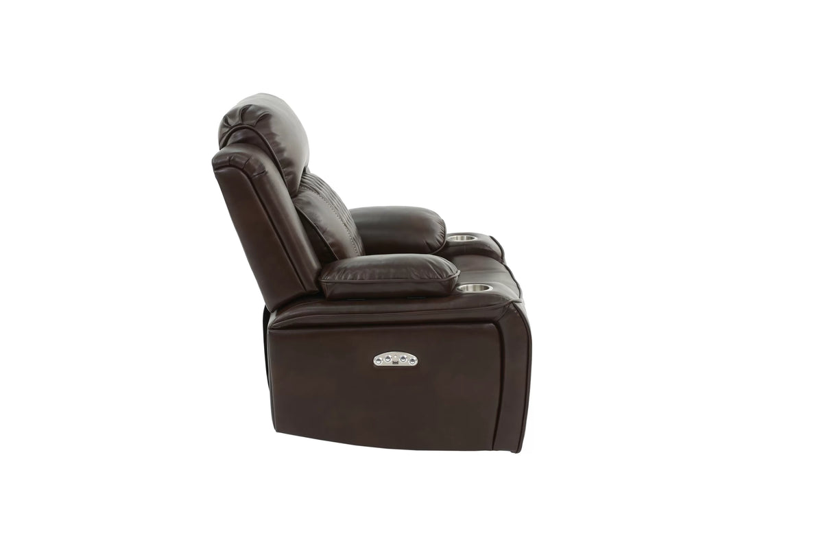 The Osric Brown Gel Leatherette Power Recliner Chair - view 7