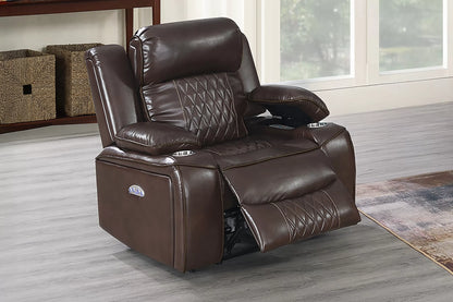 The Osric Brown Gel Leatherette Power Recliner Chair - view 1