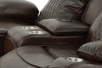 The Osric Brown Gel Leatherette Power Motion Living Room Set – 3 Piece - view 26
