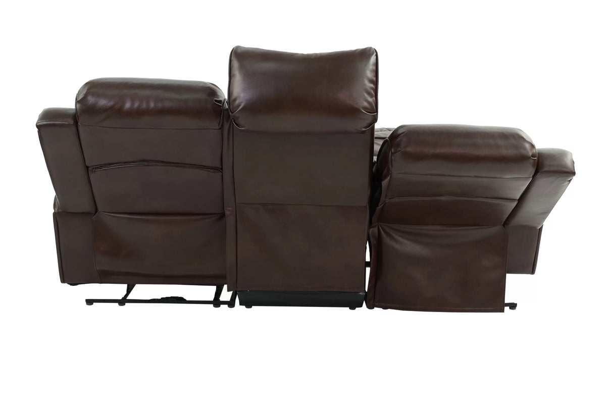The Osric Brown Gel Leatherette Power Motion Living Room Set – 3 Piece - view 32
