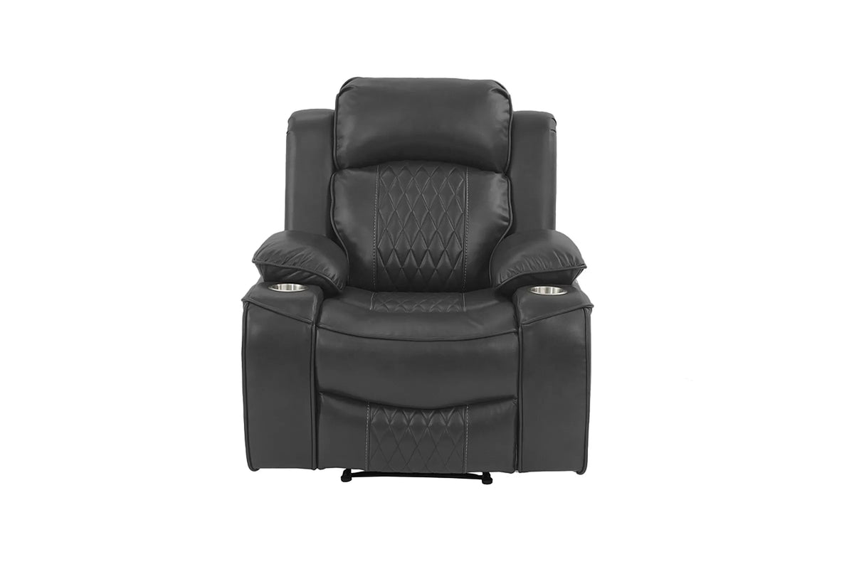 The Osric Charcoal Gel Leatherette Power Recliner Chair - view 3