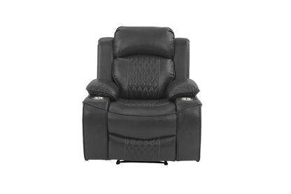 The Osric Charcoal Gel Leatherette Power Recliner Chair - view 3