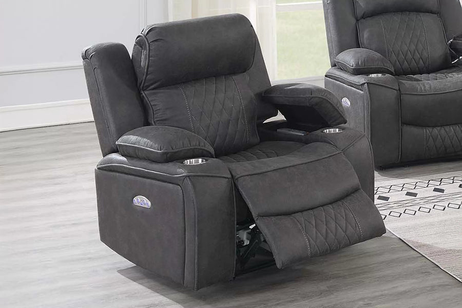 The Osric Charcoal Gel Leatherette Power Recliner Chair