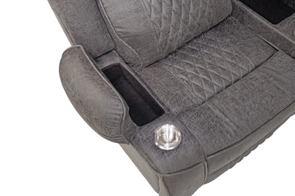 The Kessler Charcoal Gel Leatherette Power Reclining Sectional with USB – 3 Piece - view 4