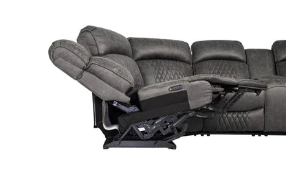 The Kessler Charcoal Gel Leatherette Power Reclining Sectional with USB – 3 Piece - view 16