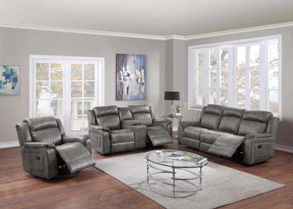 The Norwood II Slate Blue Breathable Leatherette Manual Glider Recliner Chair - view 2