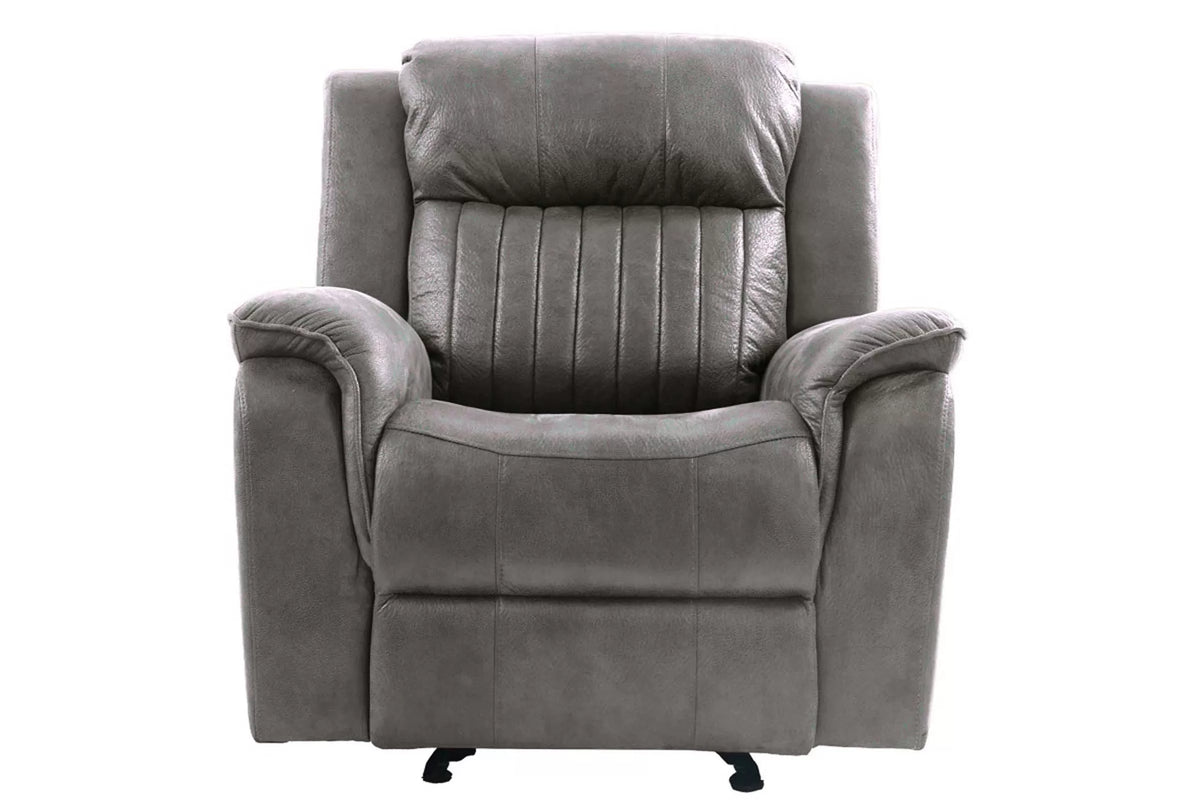 The Norwood II Slate Blue Breathable Leatherette Manual Glider Recliner Chair - view 3