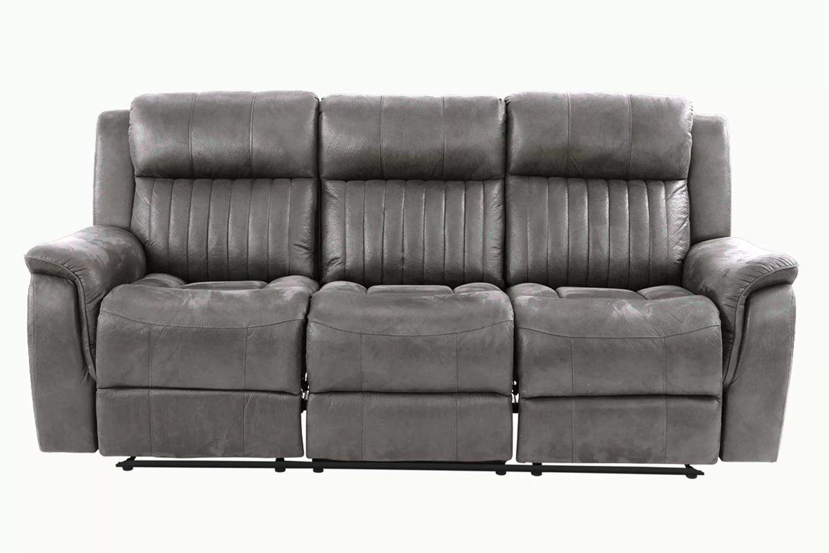 The Norwood II Slate Blue Breathable Leatherette Manual Recliner Sofa - view 3