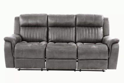 The Norwood II Slate Blue Breathable Leatherette Manual Recliner Sofa - view 3