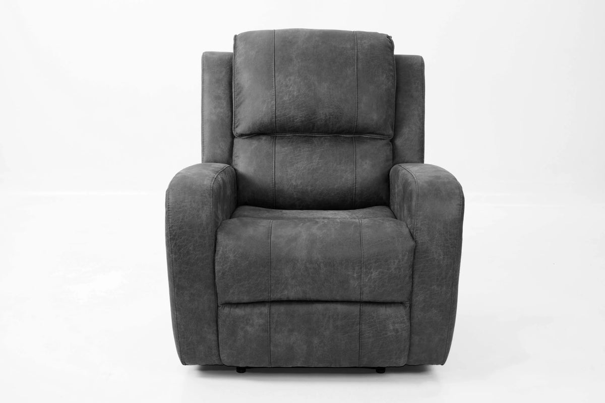 The Bexley Smoke Leather-Like Manual Recliner Chair - view 3