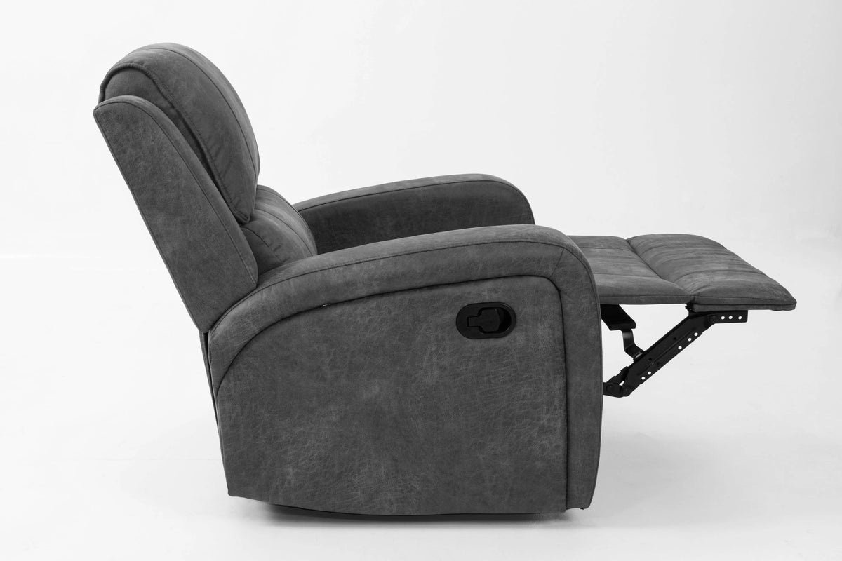The Bexley Smoke Leather-Like Manual Recliner Chair - view 4