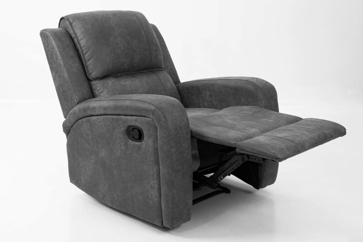 The Bexley Smoke Leather-Like Manual Motion Living Room Set – 3 Piece - view 9