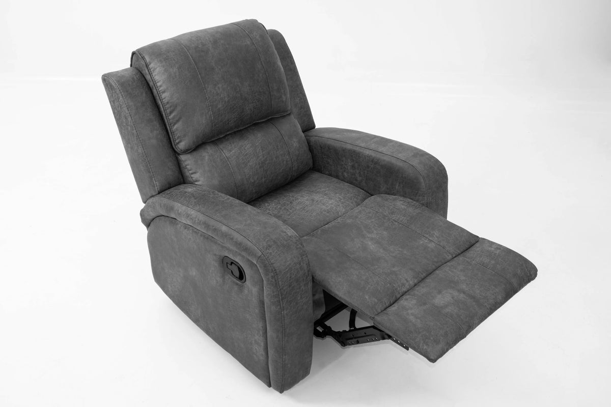 The Bexley Smoke Leather-Like Manual Motion Living Room Set – 3 Piece - view 10