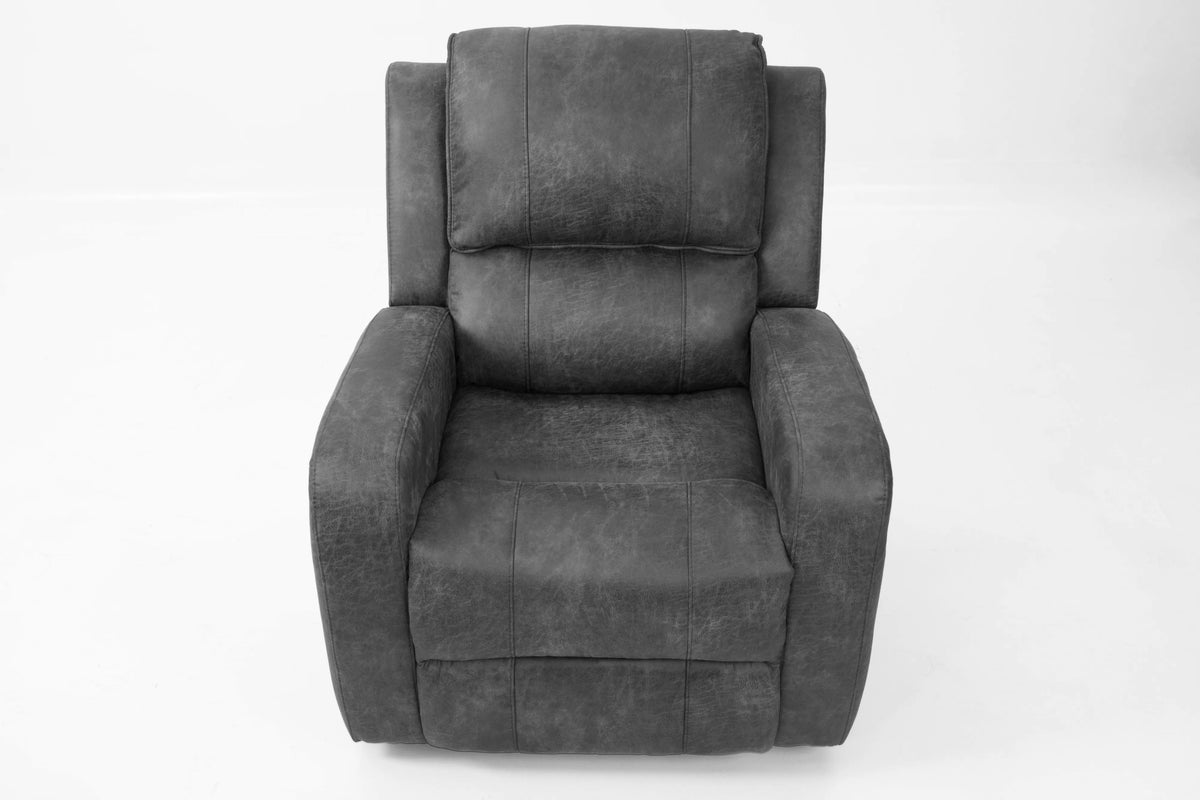 The Bexley Smoke Leather-Like Manual Motion Living Room Set – 3 Piece - view 11