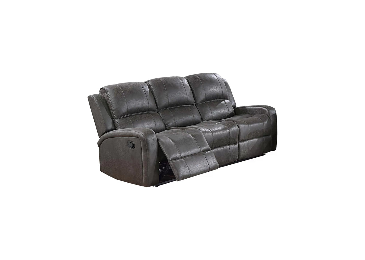 The Bexley Smoke Leather-Like Manual Recliner Sofa - view 3